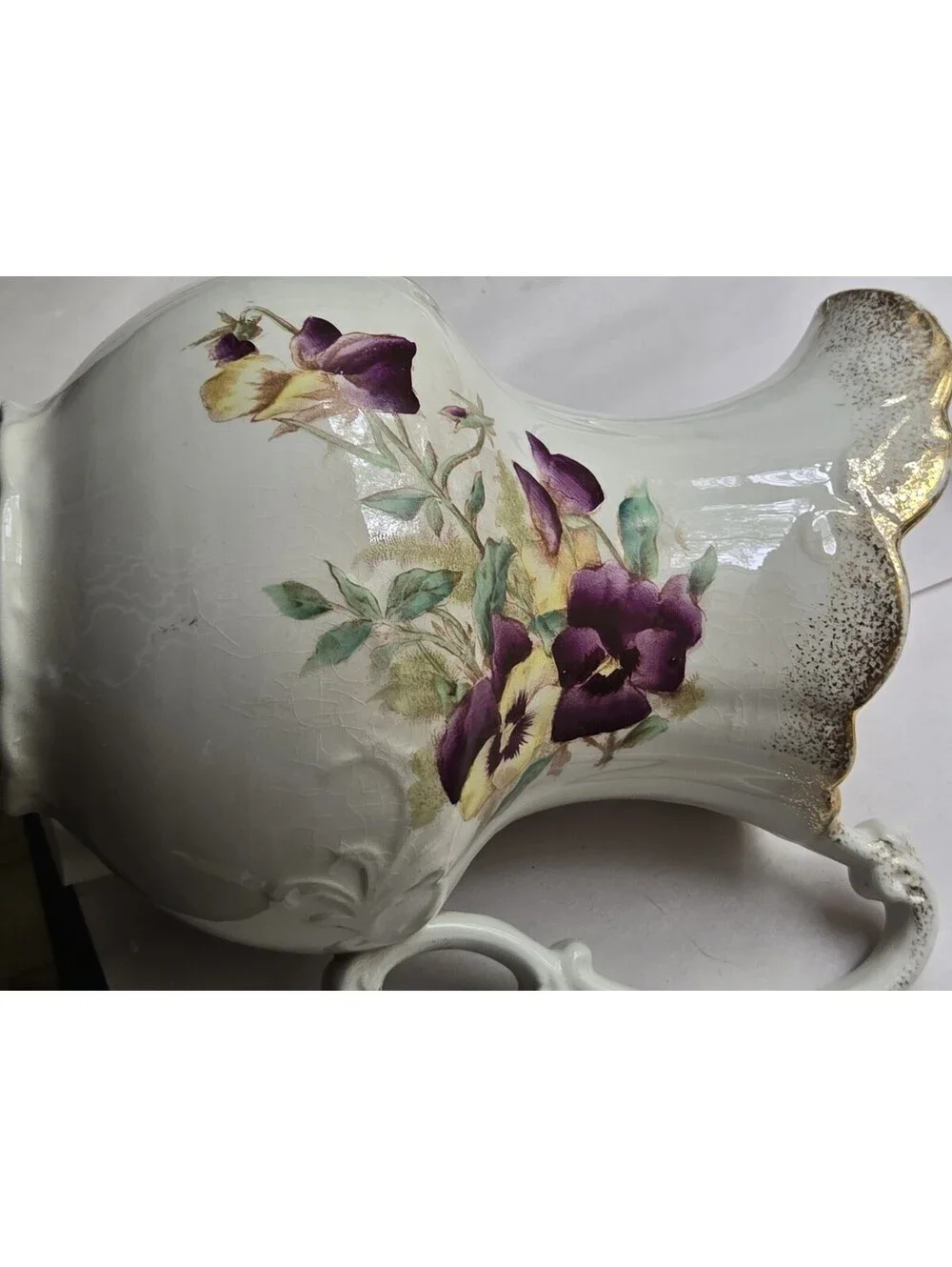 Antique Porcelain Anchor Pottery Pitcher 8